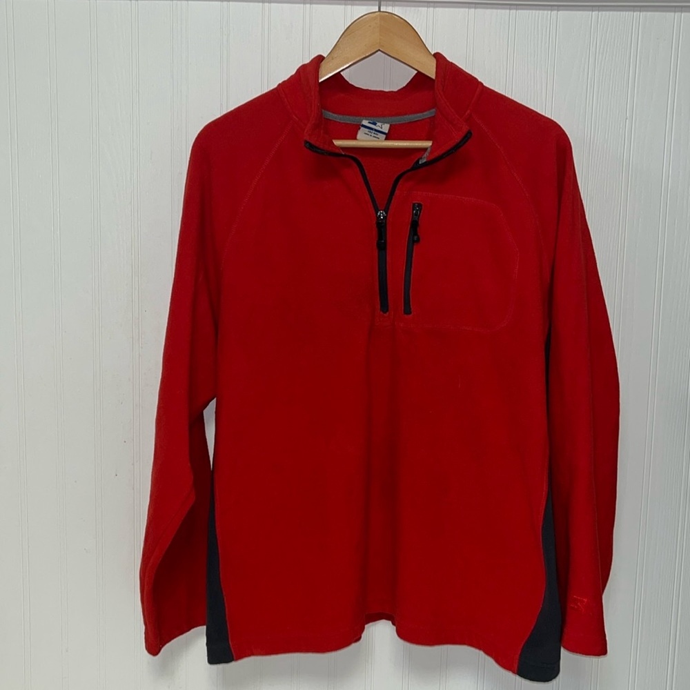 Starter Red Fleece Half-Zip Pullover Sweatshirt - image 1